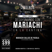 No es desayunar, es empezar bonito el día... 
Sábado y Domingo | Buffet Desayuno por $99.00
De 8:00 a.m a 12:00 p.m 
¡20 Platillos a elegir! 
#AlmadeCantina
Acceso libre ó Rsv: 221 360 5997 - Crudencia Cantina Picante