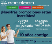 Benefíciate con la promoción de los jueves 4x3 y sábados, 3 x 2 en tintorería. - Ecoclean Tintorería - Lomas de Angelópolis