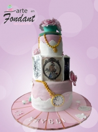 Pastel Bella y Bestia - Arte en Fondant - Puebla
