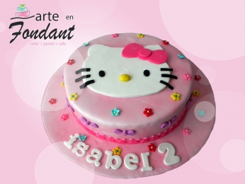 Pastel de Hello Kitty - Arte en Fondant - Puebla